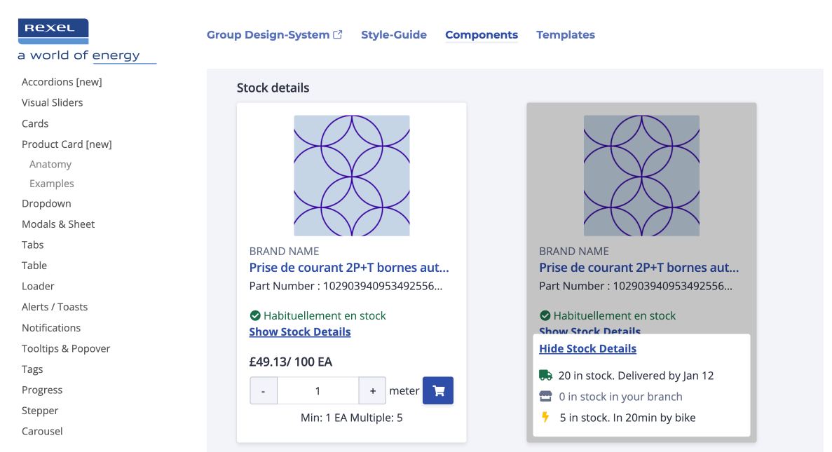 Product Card component